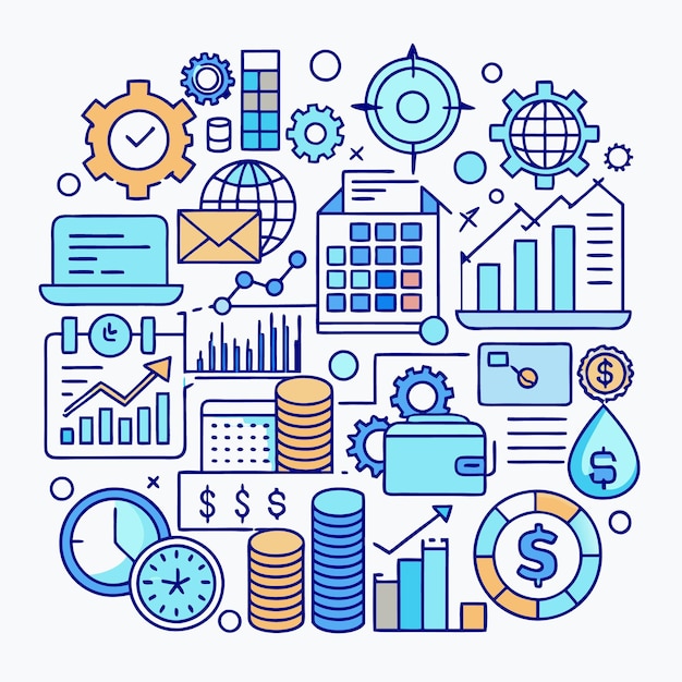 Ilustración vectorial del concepto de negocios y finanzas