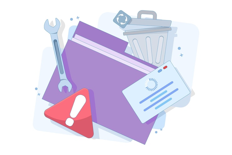 Vector ilustración vectorial concepto de recuperación de datos o servicio de copia de seguridad de almacenamiento de datos o reparación de discos de hardware
