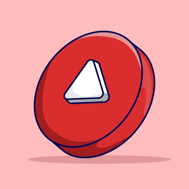 Ilustración vectorial del concepto de reproductor multimedia de video con el símbolo del icono de reproducción