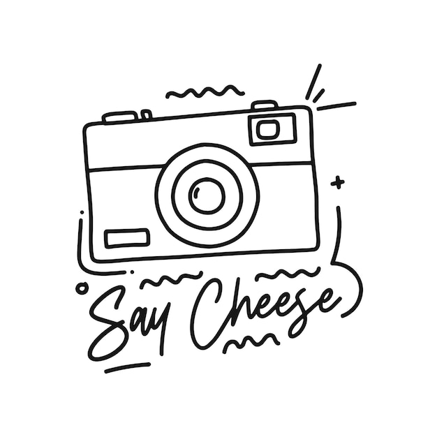 Ilustración vectorial del concepto de Say Cheese Fotografía con cámara