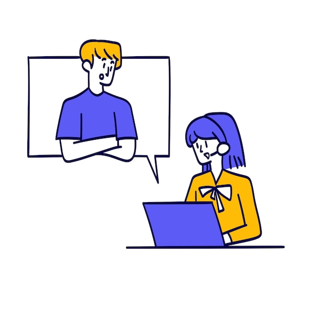 Ilustración vectorial del concepto de servicio al cliente