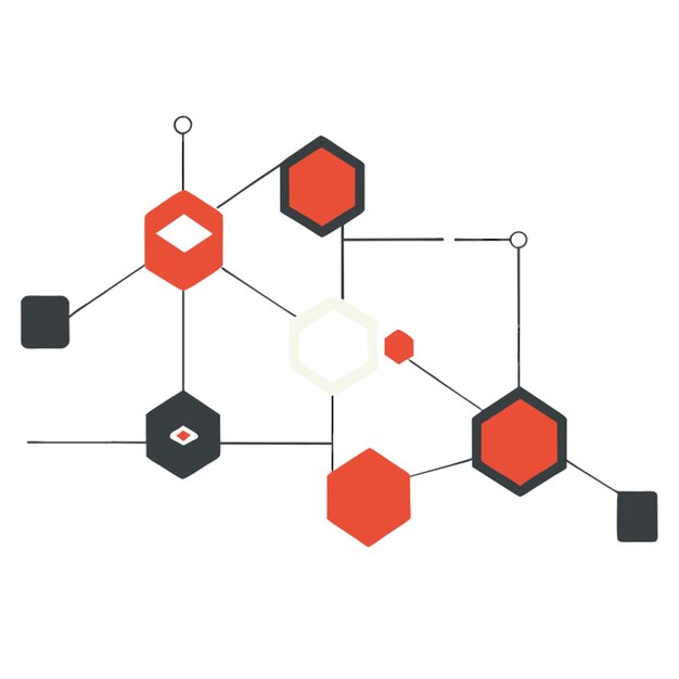 Ilustración vectorial del concepto de tecnología blockchain plano 2