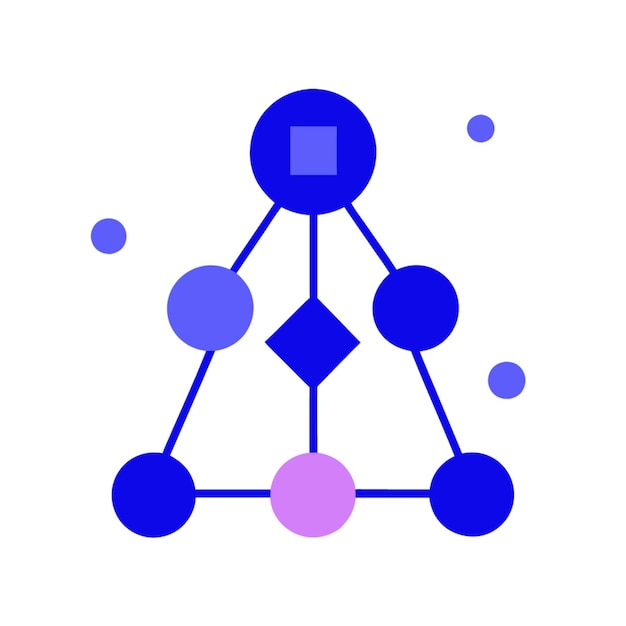 Ilustración vectorial de concepto tecnológico con elementos de diseño de algoritmo de estilo plano