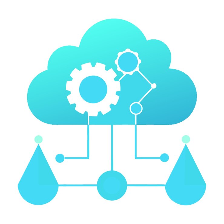 Vector ilustración vectorial de concepto tecnológico con elementos de diseño de algoritmo de estilo plano