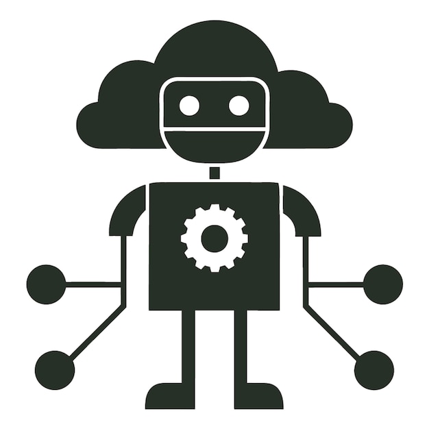 Ilustración vectorial de concepto tecnológico con elementos de diseño de inteligencia artificial