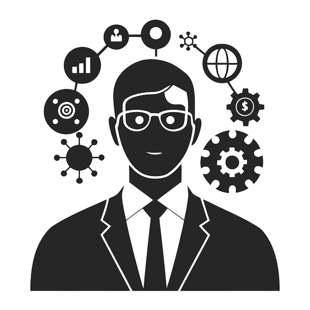Ilustración vectorial de concepto tecnológico con elementos de diseño de inteligencia artificial
