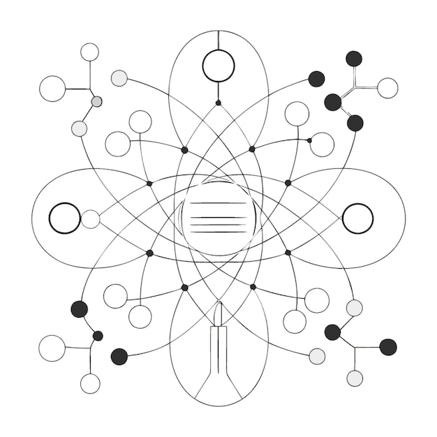 Ilustración vectorial de concepto tecnológico con elementos de estilo plano de diseño de bioinformática