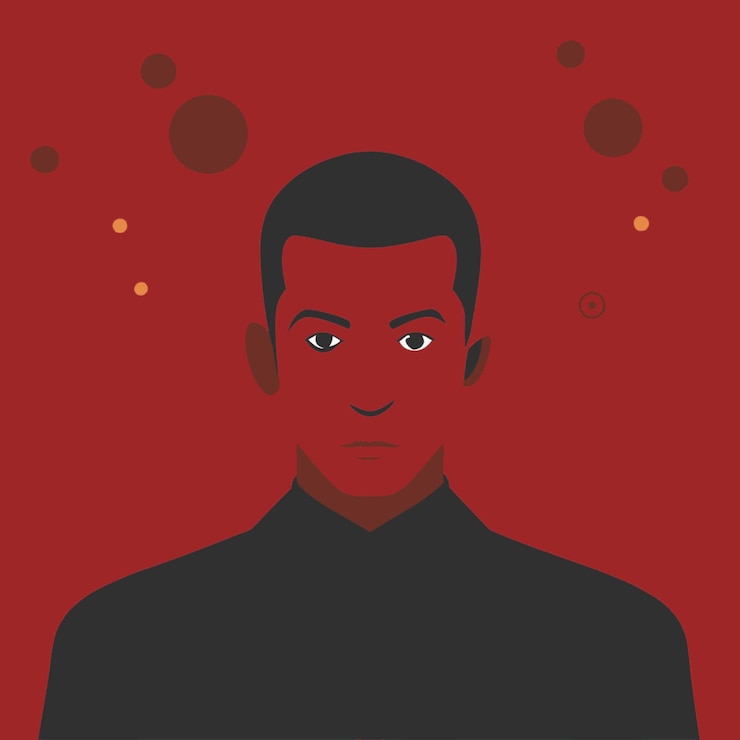 Vector ilustración vectorial de concepto tecnológico con elementos de estilo plano de diseño biométrico