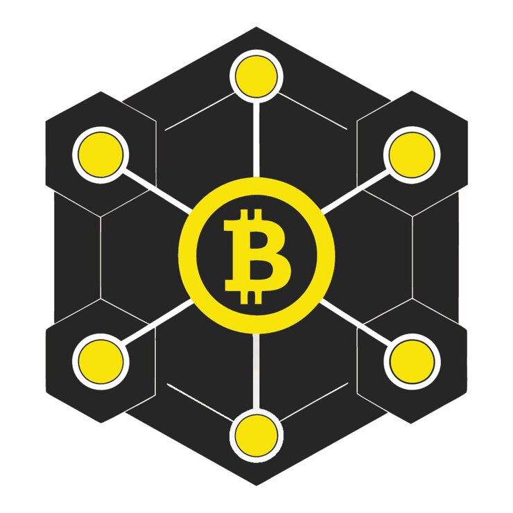 Vector ilustración vectorial de concepto tecnológico con elementos de estilo plano de diseño de blockchain
