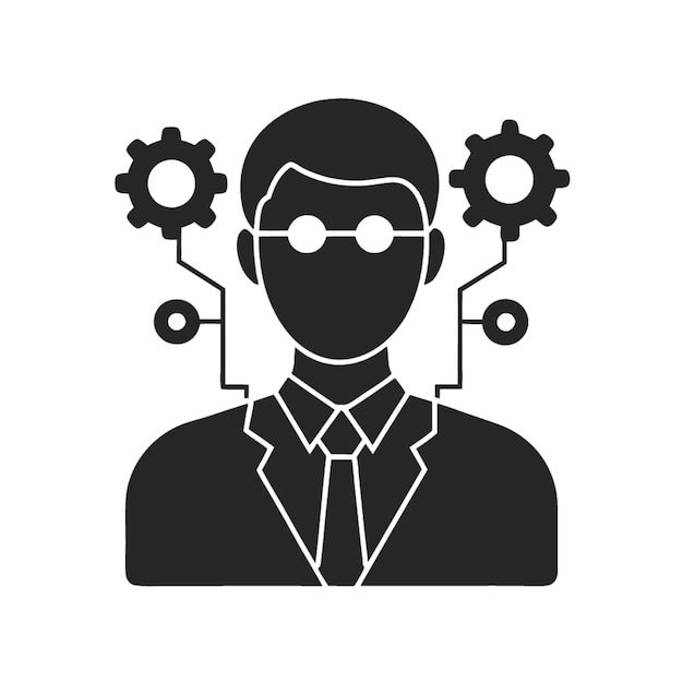 Ilustración vectorial de concepto tecnológico con elementos de estilo plano de diseño de inteligencia artificial