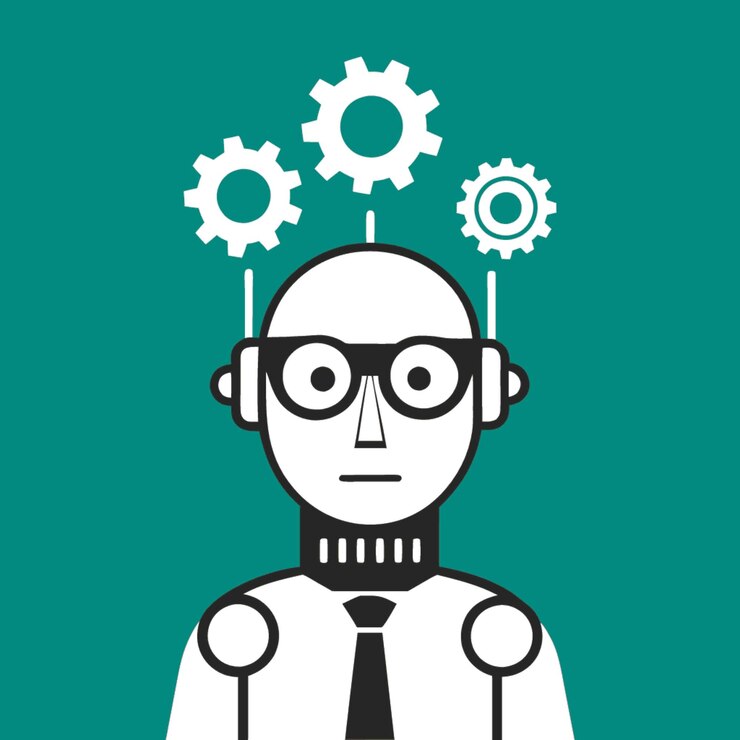 Vector ilustración vectorial de concepto tecnológico con elementos de estilo plano de diseño de inteligencia artificial