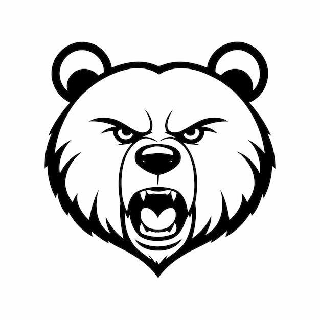 Ilustración vectorial del concepto único del logotipo del oso