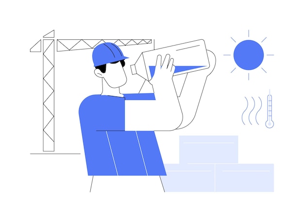 Ilustración vectorial de conceptos abstractos de agua potable durante el trabajo