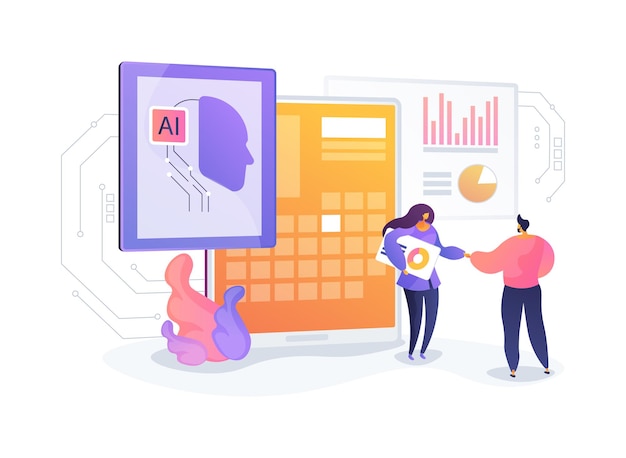 Ilustración vectorial de conceptos abstractos de apoyo a la cita de ventas de AIStreamlined