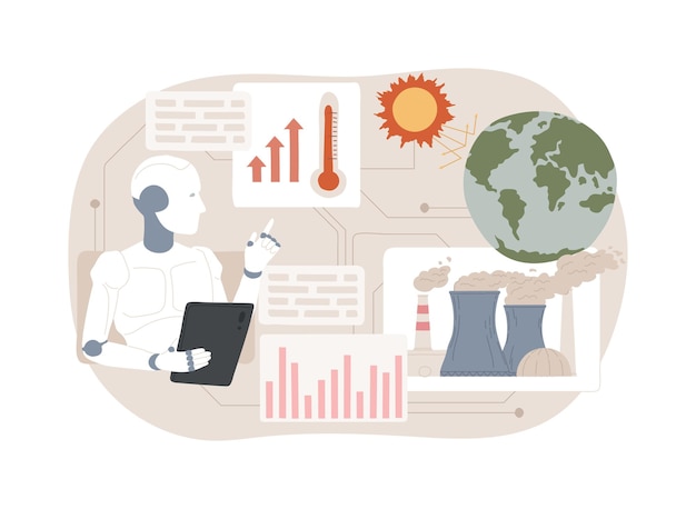 Ilustración vectorial de conceptos abstractos de cambio climático analizados por AIA