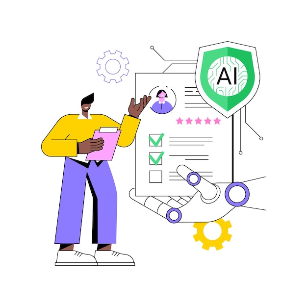 Ilustración vectorial de conceptos abstractos del comportamiento del cliente analizado por AIA