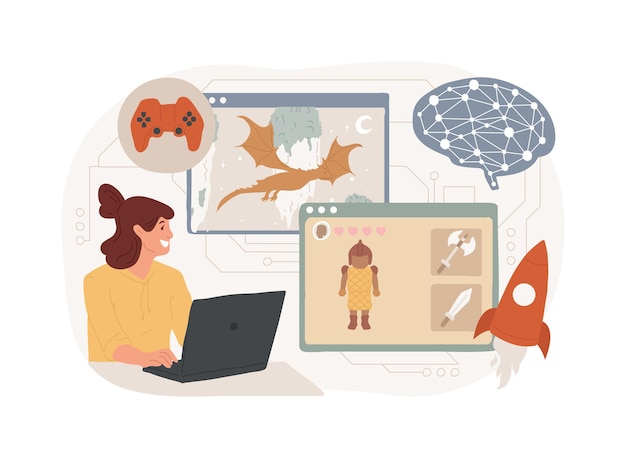 Ilustración vectorial de conceptos abstractos de contenido generado por AIG