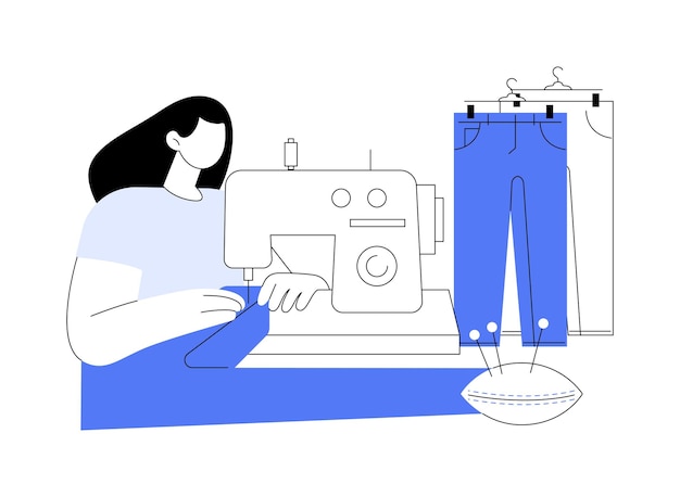 Ilustración vectorial de conceptos abstractos para la costura de vaqueros