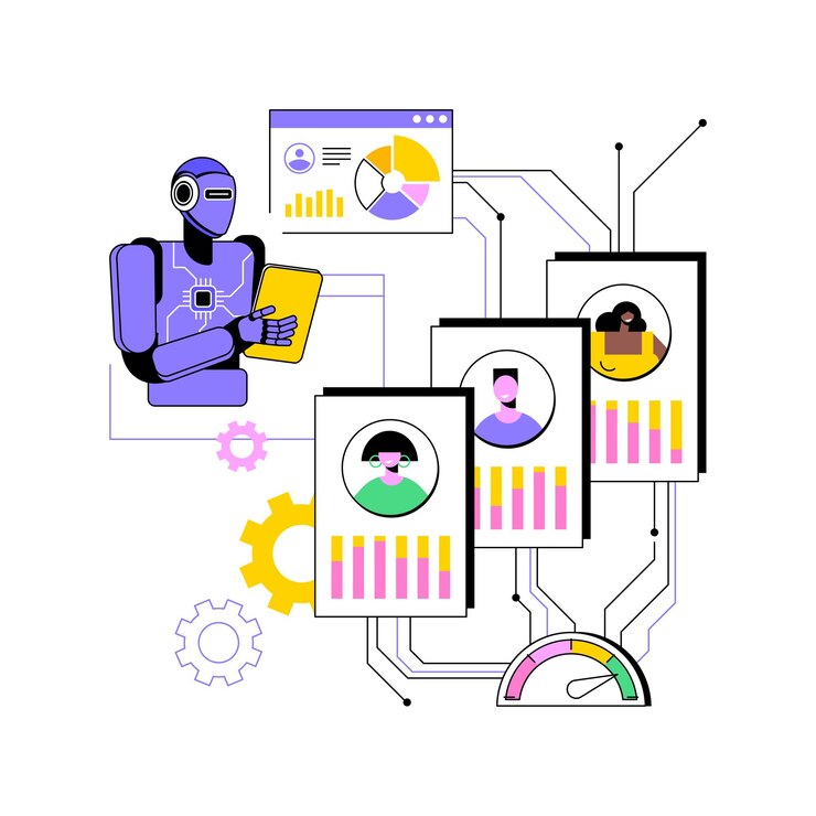 Vector ilustración vectorial de conceptos abstractos para la evaluación del rendimiento mejorado
