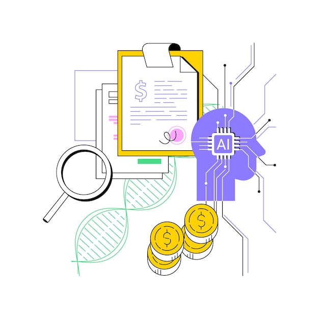 Ilustración vectorial de conceptos abstractos de financiación de la investigación AIPredictiva