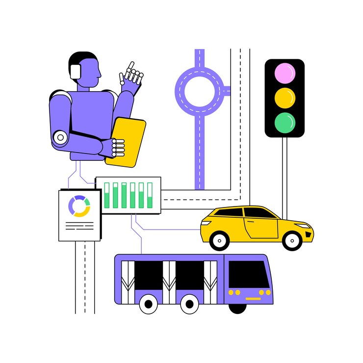 Vector ilustración vectorial de conceptos abstractos de gestión del tráfico analizada transporte y logística