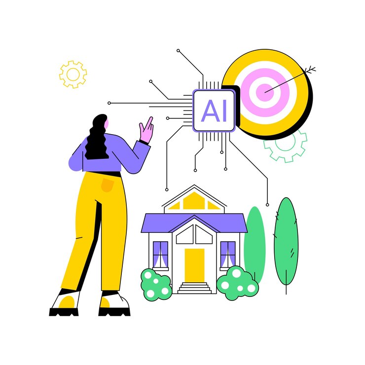 Vector ilustración vectorial de conceptos abstractos de marketing inmobiliario con soporte de ais