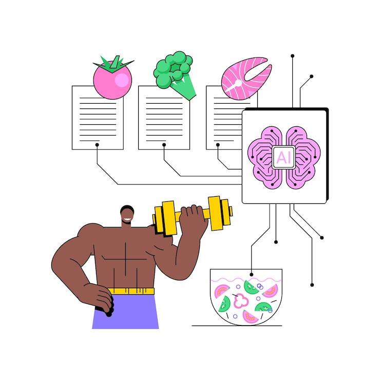 Vector ilustración vectorial de conceptos abstractos de nutrición optimizada para atletas