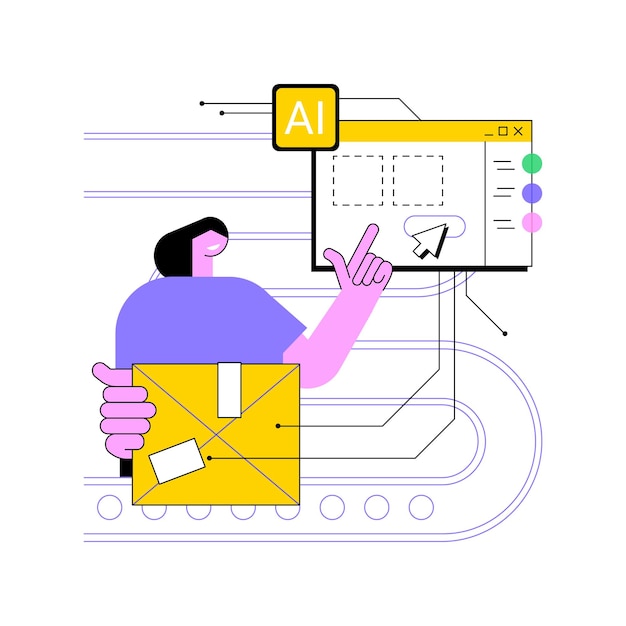 Ilustración vectorial de conceptos abstractos de personalización de AIPowered