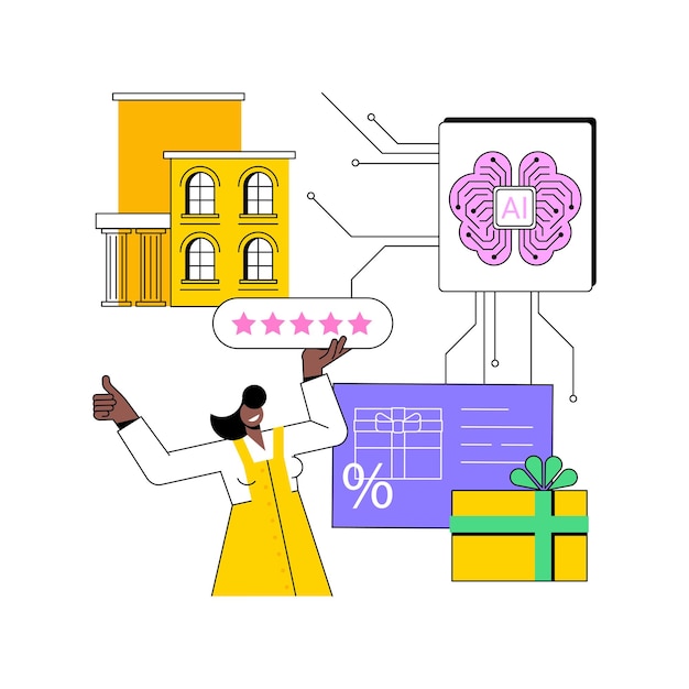 Ilustración vectorial de conceptos abstractos de los programas de lealtad AIEnhanced