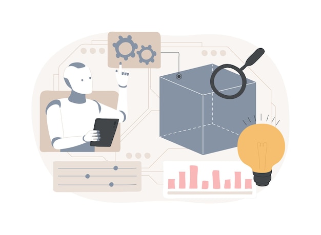 Ilustración vectorial de conceptos abstractos de pruebas de prototipos AI optimizados