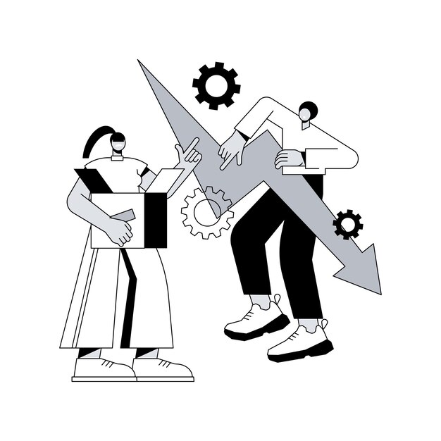 Ilustración vectorial de conceptos abstractos de trabajadores desplazados