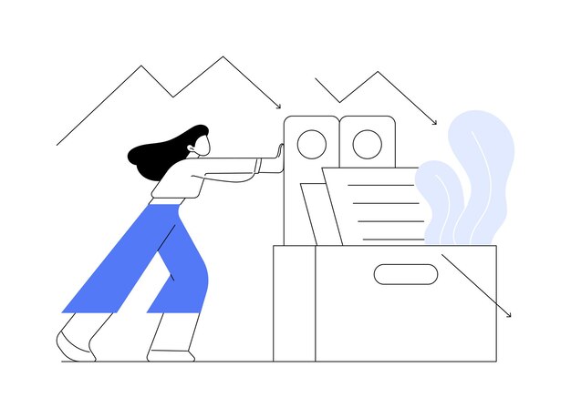 Ilustración vectorial de conceptos abstractos de trabajadores desplazados
