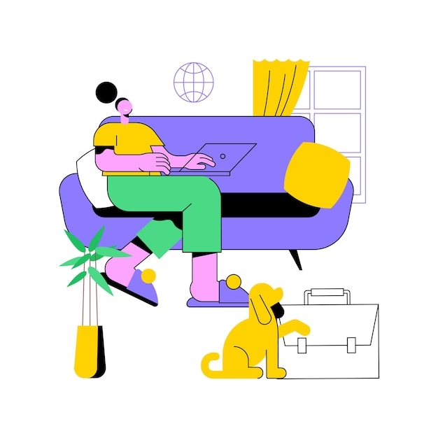 Ilustración vectorial de conceptos abstractos de trabajo independiente