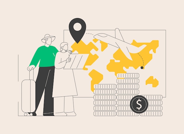 Ilustración vectorial de conceptos abstractos de viajes de jubilación