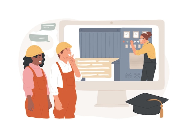 Ilustración vectorial de conceptos aislados de la educación profesional