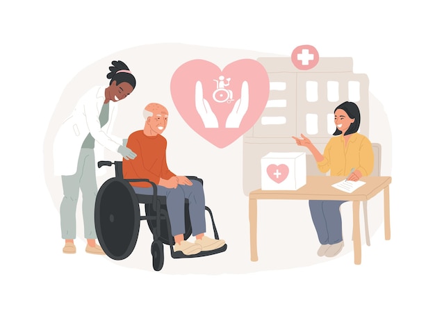 Ilustración vectorial de conceptos aislados de servicios sociales