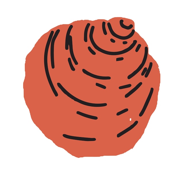 Ilustración vectorial de concha espiral redonda