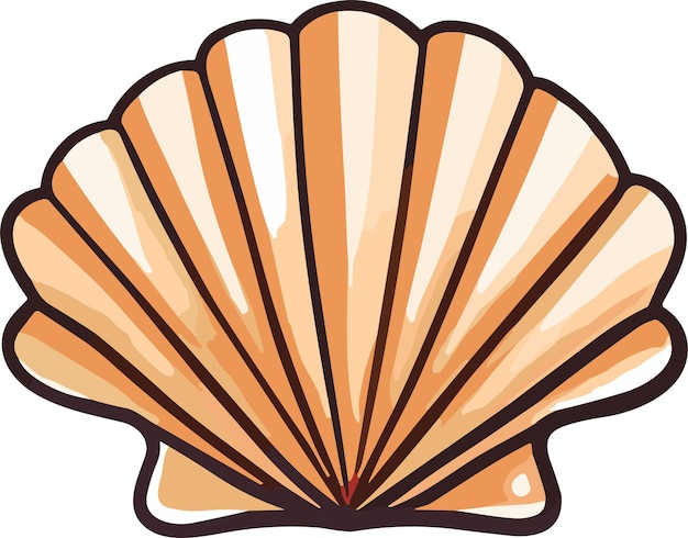 Ilustración vectorial de una concha marina desde el fondo del océano