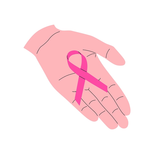 Ilustración vectorial de la concientización sobre el cáncer de mama