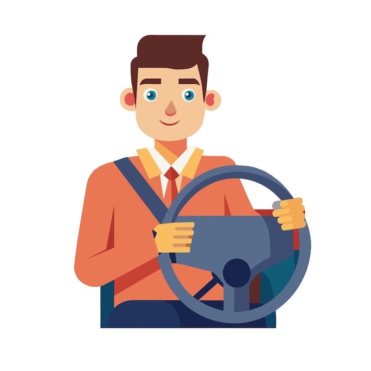 Vector ilustración vectorial del conductor del vehículo