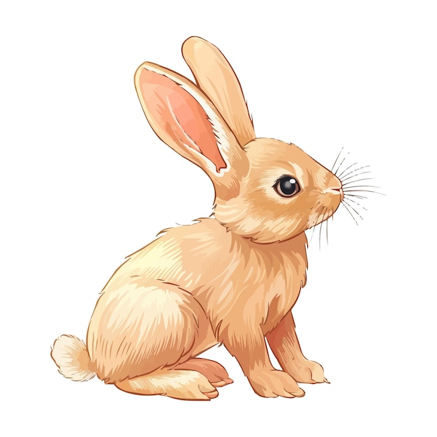 Ilustración vectorial de conejo bonita aislada en fondo blanco