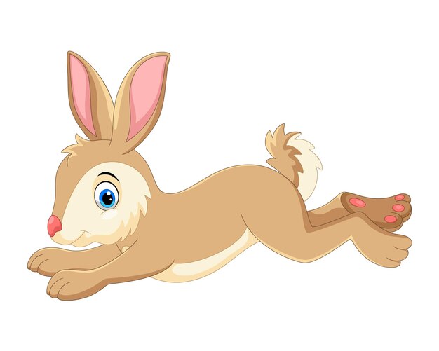 Ilustración vectorial del conejo feliz de dibujos animados