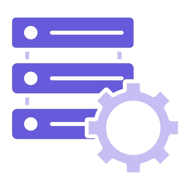 Ilustración vectorial de las configuraciones de la base de datos