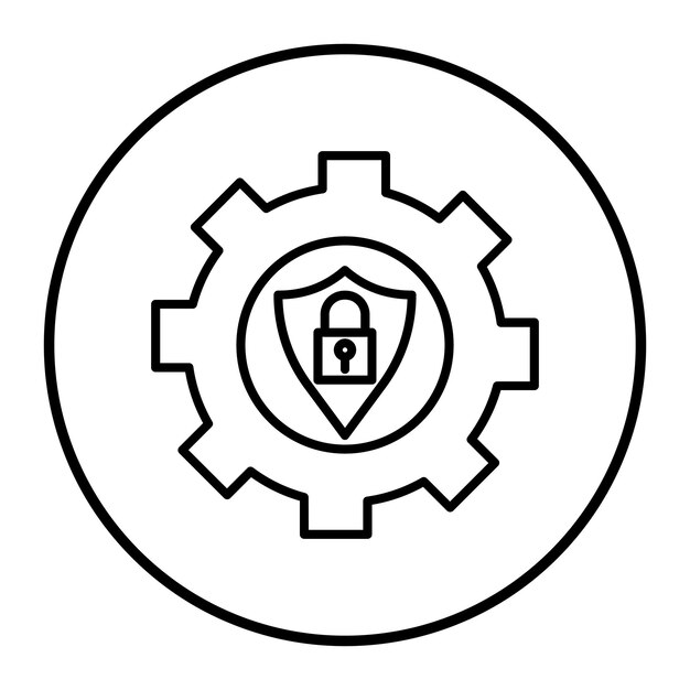 Vector ilustración vectorial de las configuraciones de seguridad