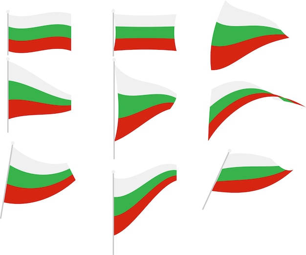 Ilustración vectorial de conjunto con bandera de bulgaria