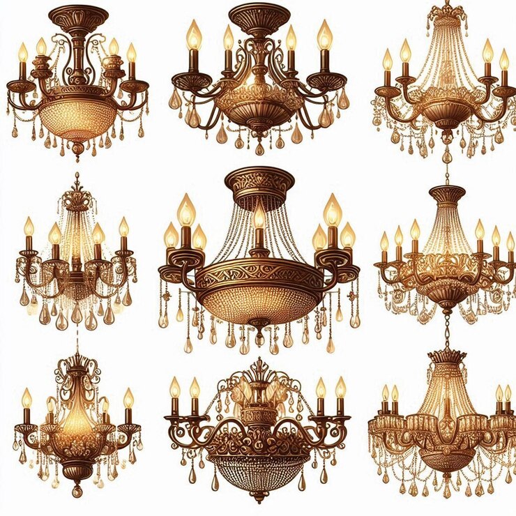 Vector ilustración vectorial de conjunto de candelabros