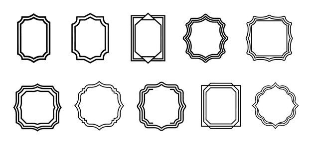 Ilustración vectorial del conjunto de diseño del marco geométrico