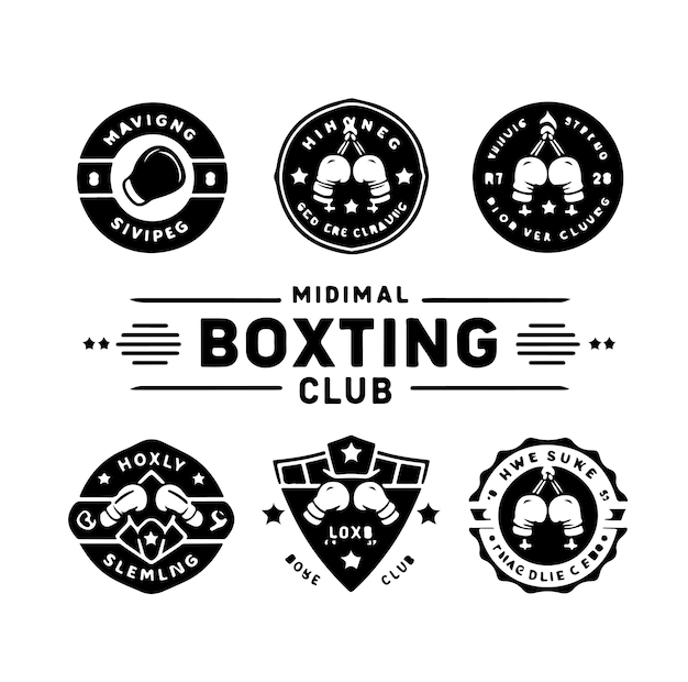 Ilustración vectorial del conjunto de elementos de diseño del club de boxeo