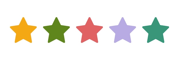 Ilustración vectorial de conjunto de estrellas con color groovy