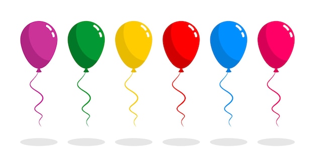 Ilustración vectorial conjunto de globos coloridos